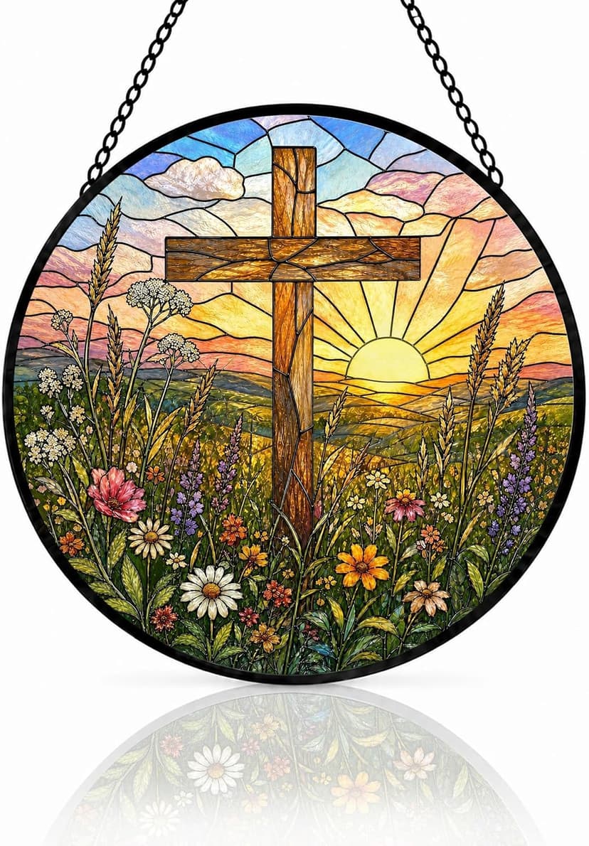 Stained Glass Suncatcher Window Hanging Couples Best Friend Sister 2026 Christmas Oranment Family Mothers Day Gifts for Mom Birthday Gifts for Women Gifts for Mom Christmas Grandma Her Wife Nana Aunt B0H4RPLWX7