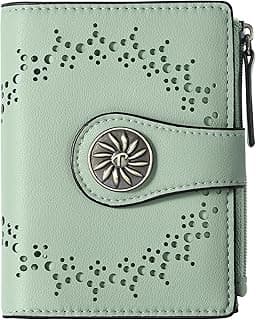 Tipmile Small Wallet for Women Bifold RFID Blocking Card Holder Leather Wallets with Zipper Coin Pocket