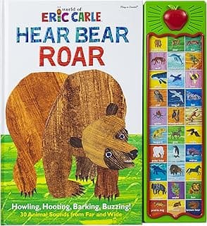 World of Eric Carle, Hear Bear Roar 30-Button Animal Sound Book - Great for First Words - PI Kids 1450874770