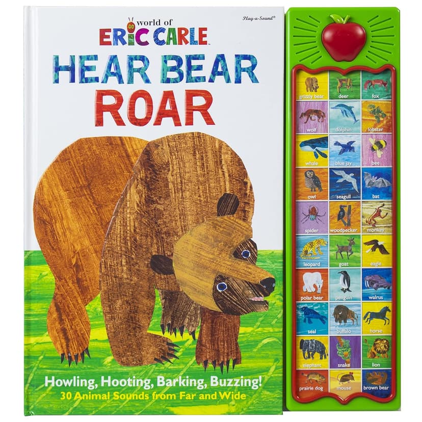 World of Eric Carle, Hear Bear Roar 30-Button Animal Sound Book - Great for First Words - PI Kids 1450874770