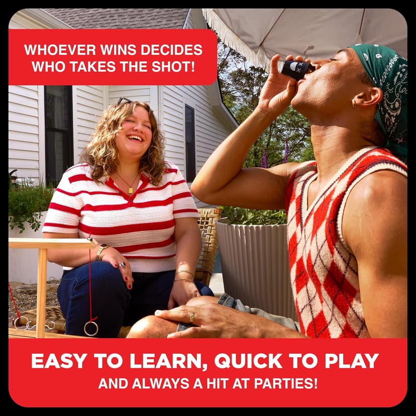 Buzzed 4-Way Hook & Ring by Relatable – Bachelor Party Drinking Game, Outdoor Party Activity for Adults, Summer Fun for Backyard, Tailgates & Group Hangouts, Includes Hook Unit, Pawns & Cup