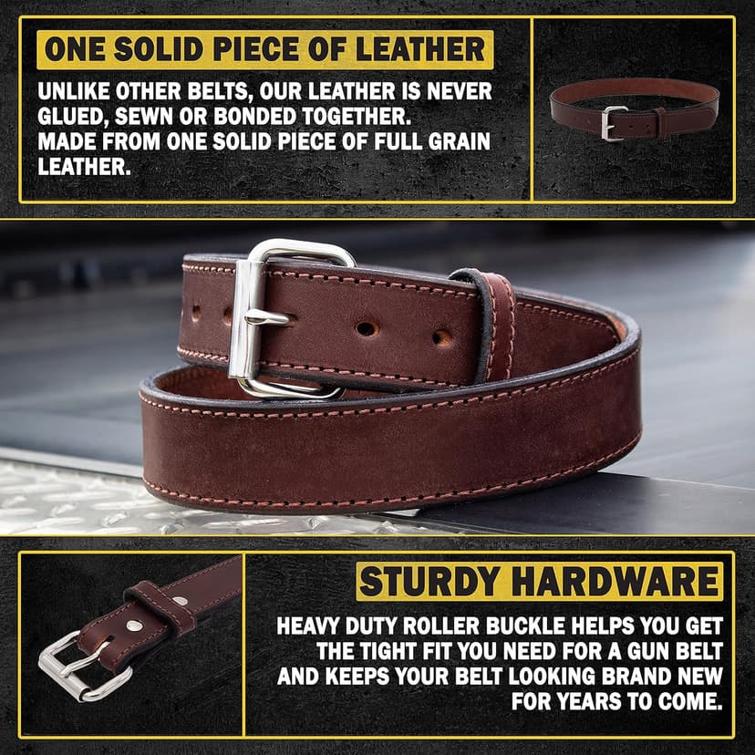 Relentless Tactical The Ultimate Leather Gun Belt | Made in USA | Concealed Carry EDC Belt for Men