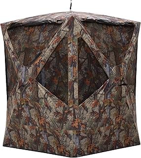 Barronett Blinds Prowler 300, Portable Hunting Blind, Tall Hub Blind, Shoot While Standing, Lightweight, 2-Person, Bloodtrail Woodland, 80” x 75” x 75”, PR300BT