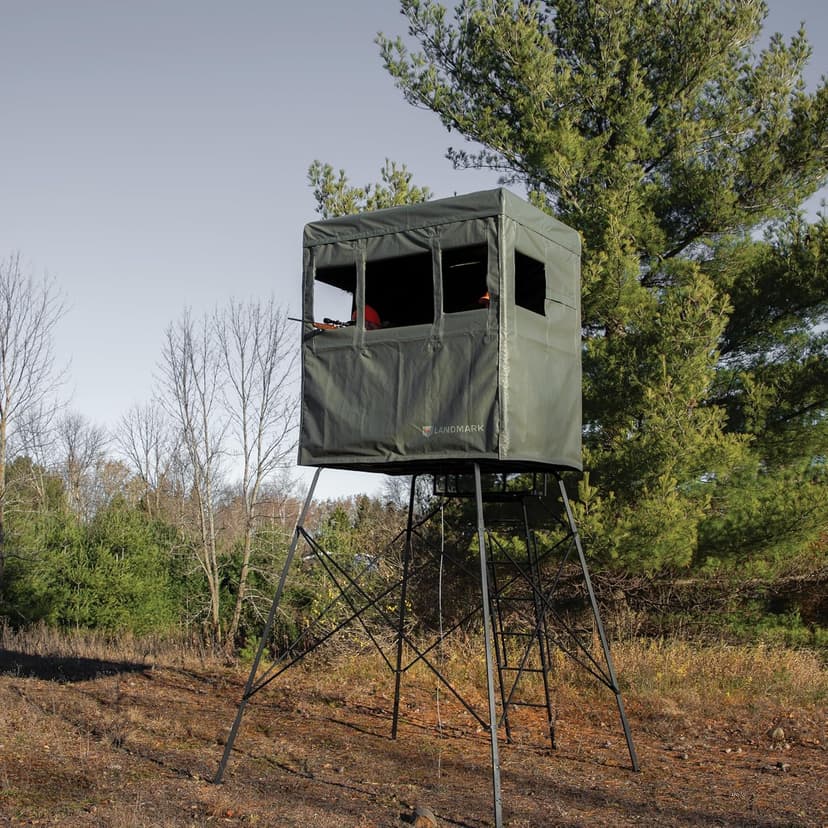 Rivers Edge Landmark™ 550 Hunting Blind LM550B – 7' Tall, 6' x 4.5' Interior, Adjustable Windows, Steel Frame, Marine-Grade Fabric – Fits LM550T Tower Only