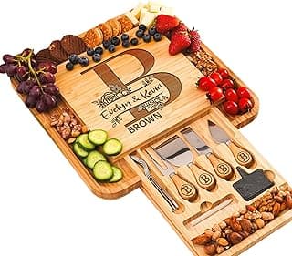 Personalized Charcuterie Board Gifts Set for Best Friends, Custom Large Cheese Board for Wedding, Anniversary, Birthday, Housewarming, Engagement, Party, New Home Gift Couple