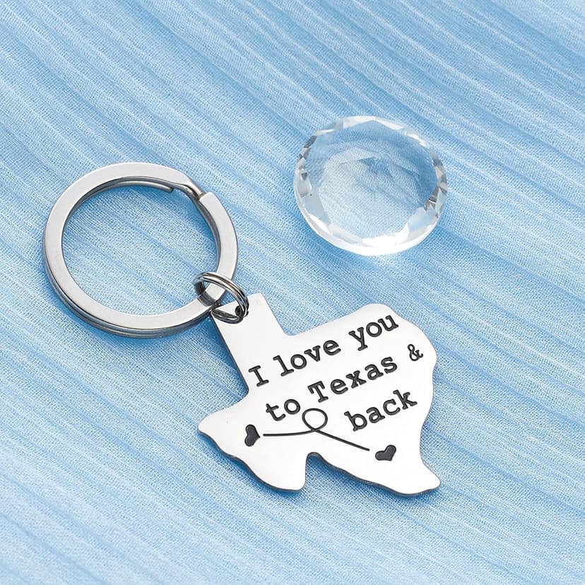 Texas Keychain Long Distance Relationships Gifts I Love You to Texas and Back