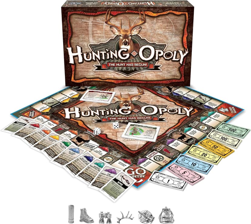 Late for The Sky Hunting-Opoly Board Game – Hunting Strategy Family Property Trading Game for 2–6 Players, Ages 8+, Tokens, Cabins & Lodges