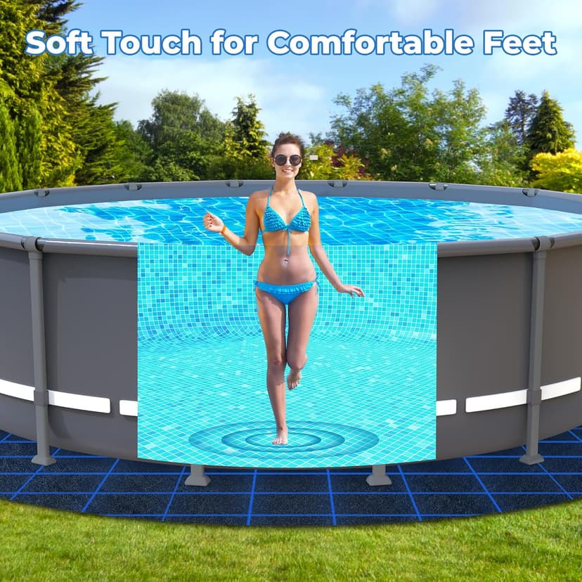 AquaJoyer 15' Round Thicker Heavy Duty Pool Liner Pad for Above Ground Pool, Pool Padding Underlayment for Pool Bottom, Protects Pool Prevents Punctures Weed Barrier Comfortable underfoot
