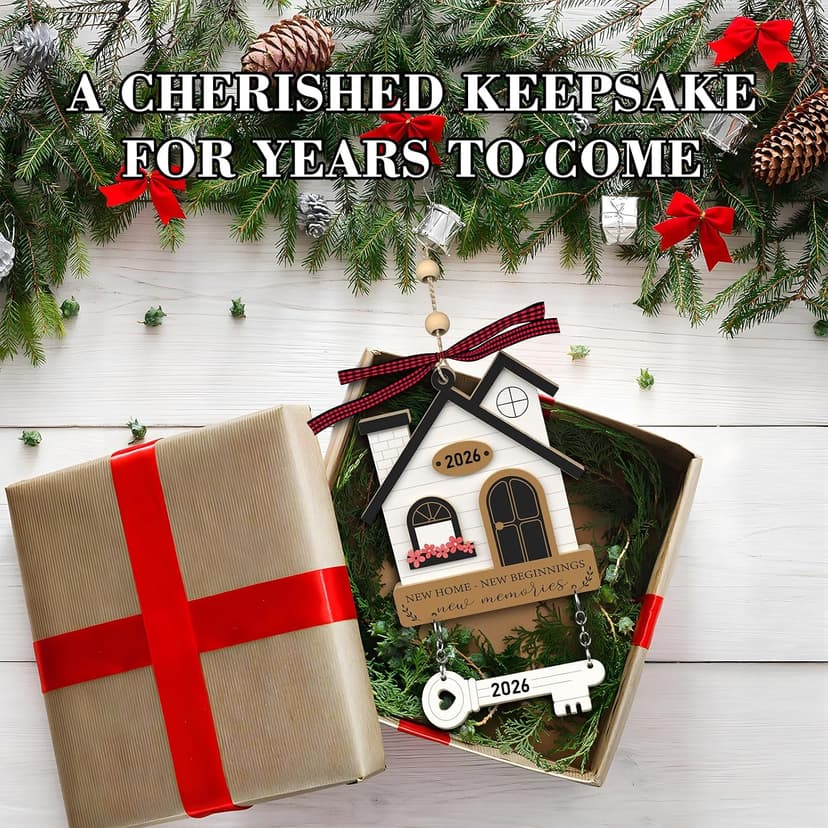 Housewarming Gifts for New Home - Housewarming Gift Presents for Women, Couple - New House New Beginning - Wooden Ornament House Warming Gifts New Home Ornament 2026 - New Home Owners Gift Ideas B0DNW6THX1