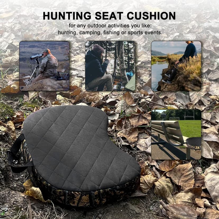 URMONA Portable Hunting Seat Cushion, 11.4 x 15.7 x 2.8in Thickening Lightweight Outdoor Cushion, Waterproof Sponge Dirty Proof Pad for Hunting, Camping, Stadium, Outdoor Sports, Fishing
