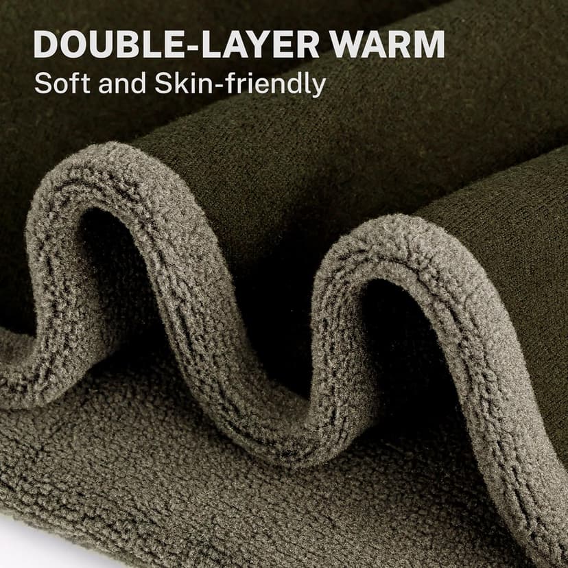 GXCROR Winter Neck Warmer, Reversible Fleece Gaiter Scarf, Windproof Face Mask for Men & Women