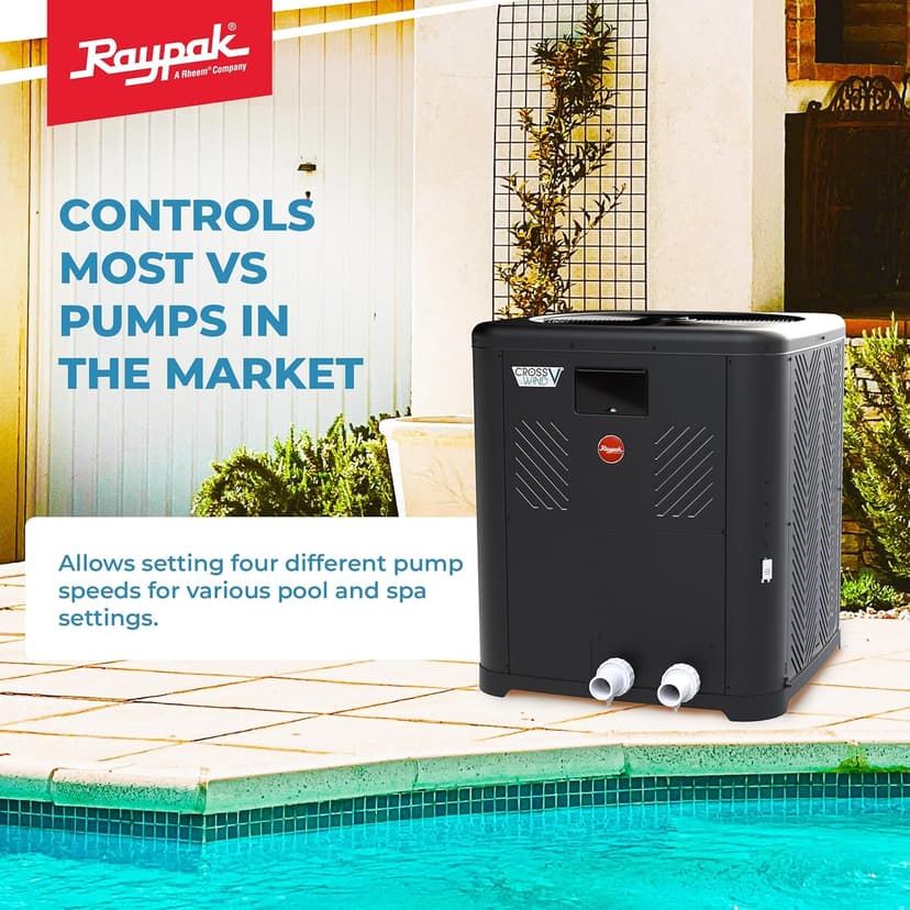 Raypak Crosswind V Deluxe Pool Heat Pump - Spa and Pool Heater with Cool Mode, Free Wi-Fi for Fleet Monitoring for Above Ground and In-Ground Pools