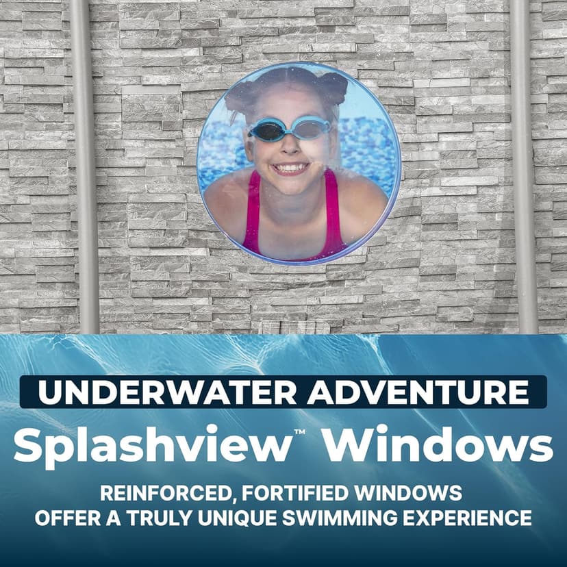 Bestway Power Steel Swim Vista 14’ x 8'2" x 39.5” Above Ground Pool, Oval Metal Frame Outdoor Swimming Pool Set with Filter Pump, Ladder, and Cover