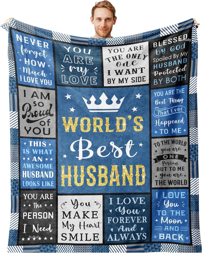 Gifts for Husband, Husband Birthday Gifts from Wife Blanket 60"x50", Cool Anniversary Wedding Gifts B0DJ7222F1