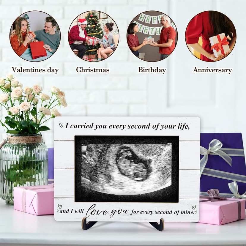 Miscarriage Memorial Picture Frame, I Carried You Every Second of Your Life Wooden Photo Frame With Stand, Baby Loss Memorial Gifts For Parents, Baby Loss Remembrance Gifts For Mom, A34