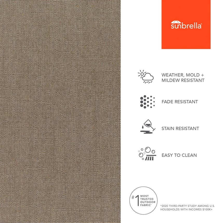 Sunbrella Outdoor Fabric by The Yard | Canvas Taupe | Official Sunbrella Seller | Indoor or Outdoor Upholstery Fabric for Chairs, Cushions, Drapery, Pillows, Furniture