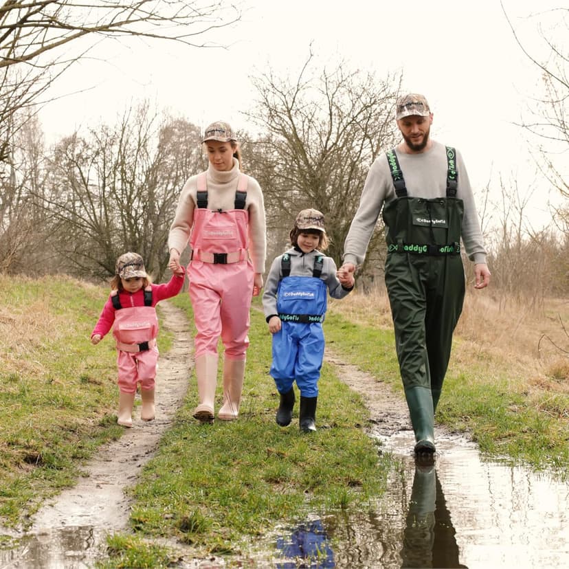 DaddyGoFish Chest Waders for Kids and Adults, Fishing and Hunting Waders with a Pocket and a Wader Hanger