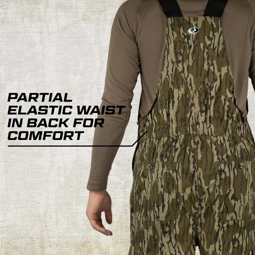 Mossy Oak Cotton Mill 2.0 Camo Hunting Bibs, Uninsulated Camo Overalls for Men