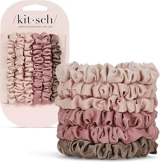 Wake Up Frizz-Free, No Crease Hair Ties, Softer Than Silk Scrunchies, Stylish Hair Accessories For All Hair Types Kitsch Satin Scrunchies for Women | For All Hair Types Terracotta, 6pcs B0BVC256Q1