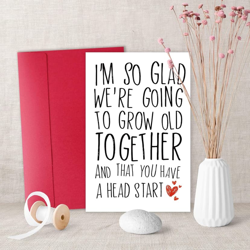 Funny Birthday Card for Husband from Wife, Grow Old Together Humor Birthday Card Gift for Older Husband, Sarcastic Happy Bday Cards for Him Men Husband Hubby B0H146F7BP
