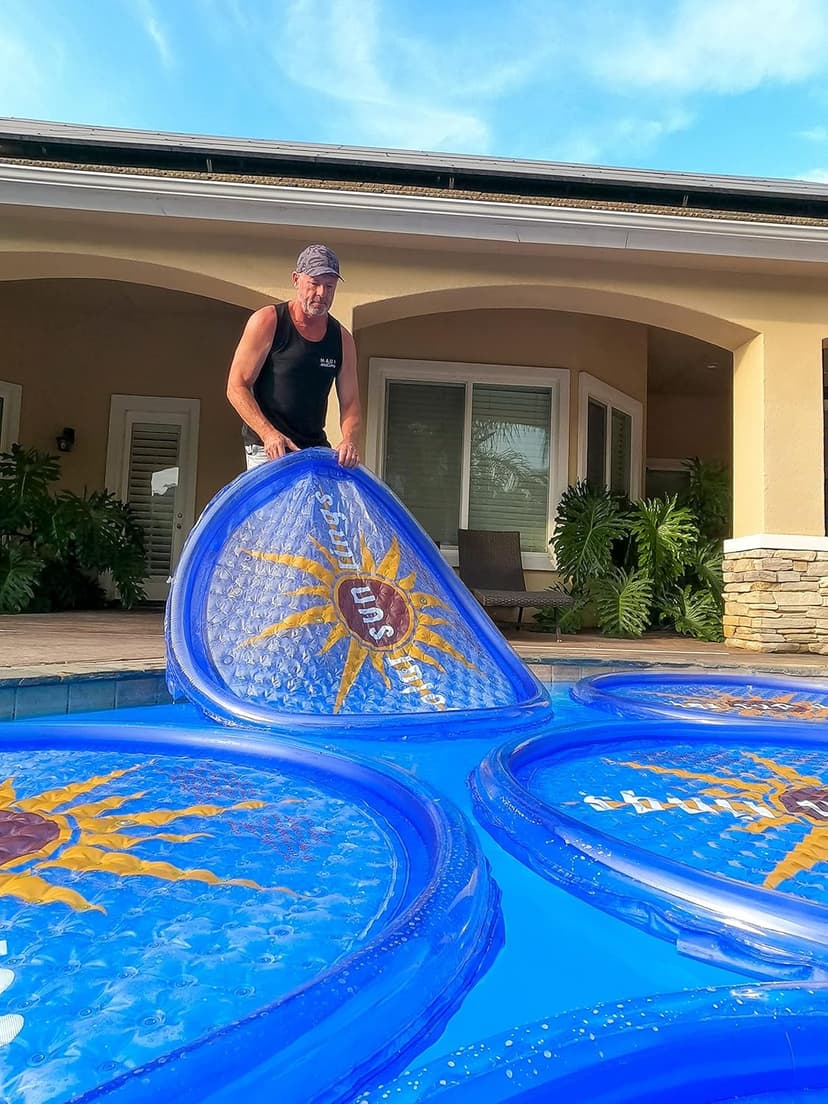 Solar Sun Rings UV Resistant Above Ground Inground Swimming Pool Hot Tub Spa Heating Accessory Circular Heater Solar Cover, SSRA, Sunburst (6 Pack)