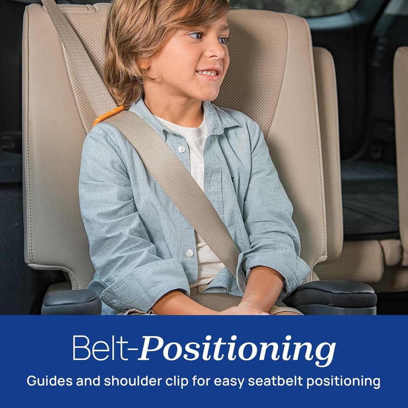 Chicco GoFit ClearTex Plus Backless Booster Car Seat, Latch Attachment, Quick-Release Latch Removal, Portable Car Booster Seat for Children at Least 4 Years Old and 40-110 lbs | Obsidian/Black