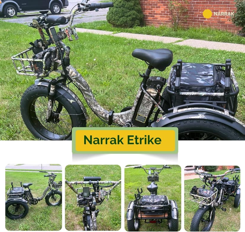 Electric Tricycle for Adults,Fat Tire Folding Electric Trike,3 Wheels Electric Bicycle Bikes, Peak 1350W Step-Thru Etrike with Removable Battery and Large Basket for Women Men