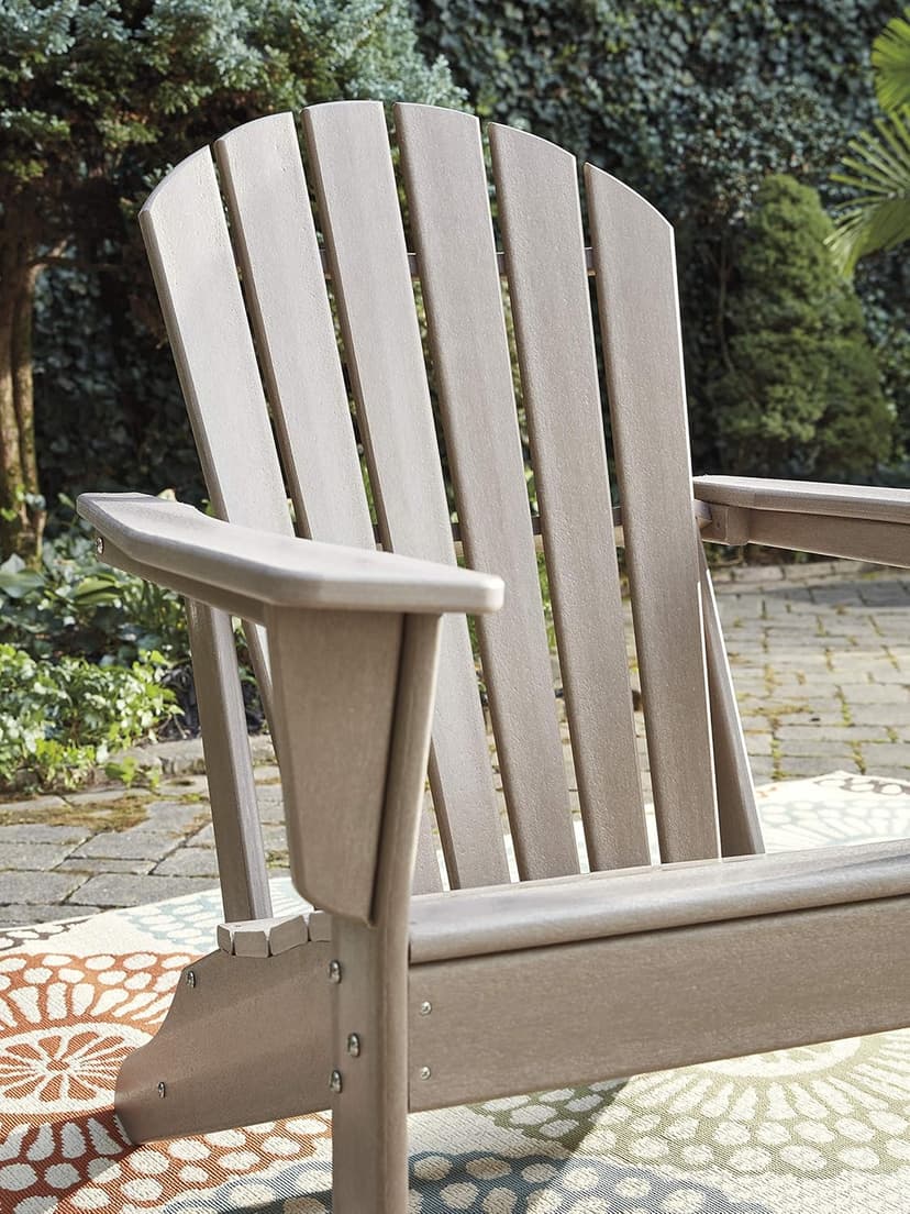 Signature Design by Ashley Sundown Treasure Outdoor Patio HDPE Adirondack Chair, Light Brown