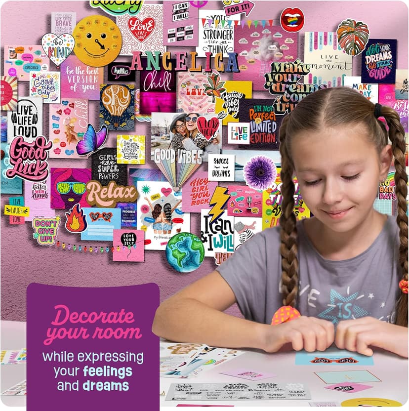 Pretty Me Wall Collage Kit for Teen & Tween Girls - Arts Craft Gift Ideas for Age 11, 12,13, 14, 15, 16 Year Old Girl - Birthday Gifts and Stuff for Teenage Bedroom Decor - Teens Creative Crafts Kits