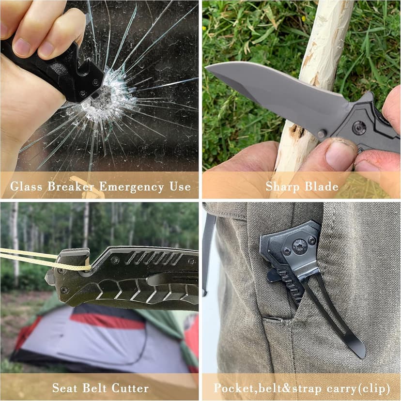 Corfara Engraved Black Pocket Knife for Stepfather Birthday Gifts - Dad & Father's Day Gift from Daughter & Son - Thank You for Being the Dad You Didn't Have to Be