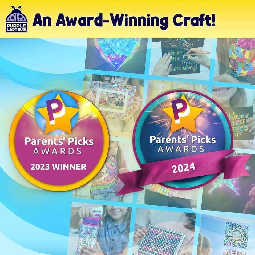 PURPLE LADYBUG Decorate Your Own Water Bottle Kit for Girls - Gifts for Ages 5 6 7 8 9 10 Year Old Girl Birthday, Girl Christmas Gifts Unicorn Toys Crafts Kids Ages 6-12