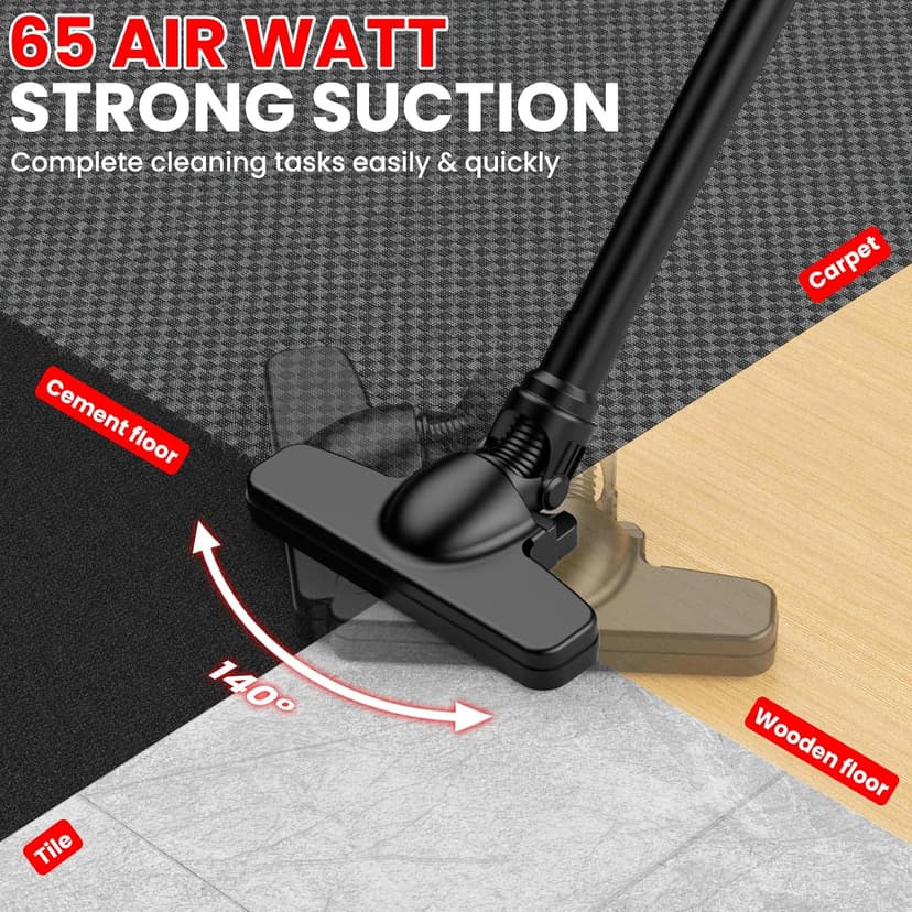 Cordless Vacuum for Miwaukee 18V Battery, 5 in 1 Lightweight Handheld Vacuum Cleaner with 500W Powerful Motor, 46 CFM Portable Hand Vacuum with Filtration HEPA for Floor, Carpet(Battery Not Included)