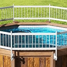 VINGLI Above Ground Pool Safety Fence,Swimming Pool Fences, Pool Fencing,White (Kit A-8 Sections)