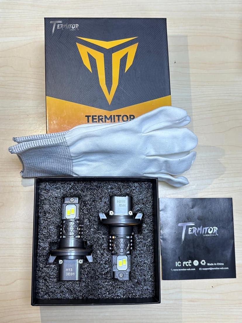 Termitor 2026 Upgraded 90,000LM 9008 H13 Bulbs, 12X Ultra-Bright, 6500K Pure White H13/9008 Light Conversion Kits, Easy Plug-N-Play Installation, IP68 Waterproof, Pack of 2