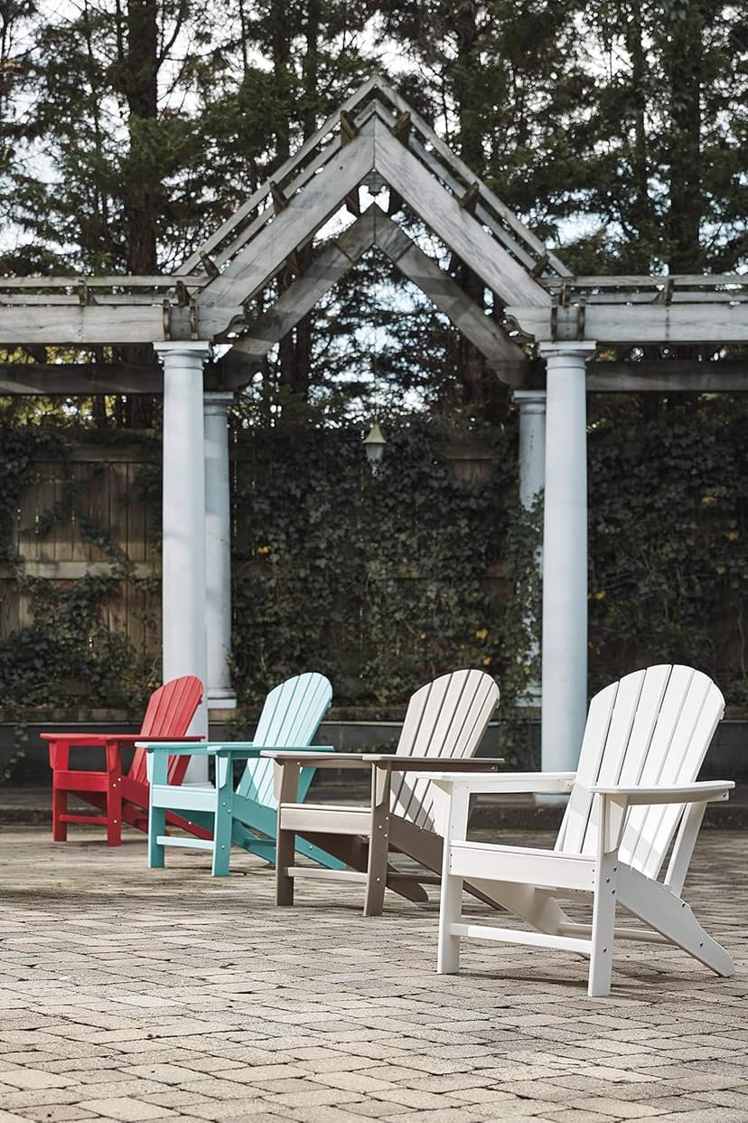 Signature Design by Ashley Sundown Treasure Outdoor Patio HDPE Adirondack Chair, Light Brown