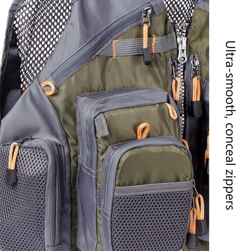 BASSDASH Strap Fishing Vest Adjustable for Men and Women, for Fly Bass Fishing and Outdoor Activities