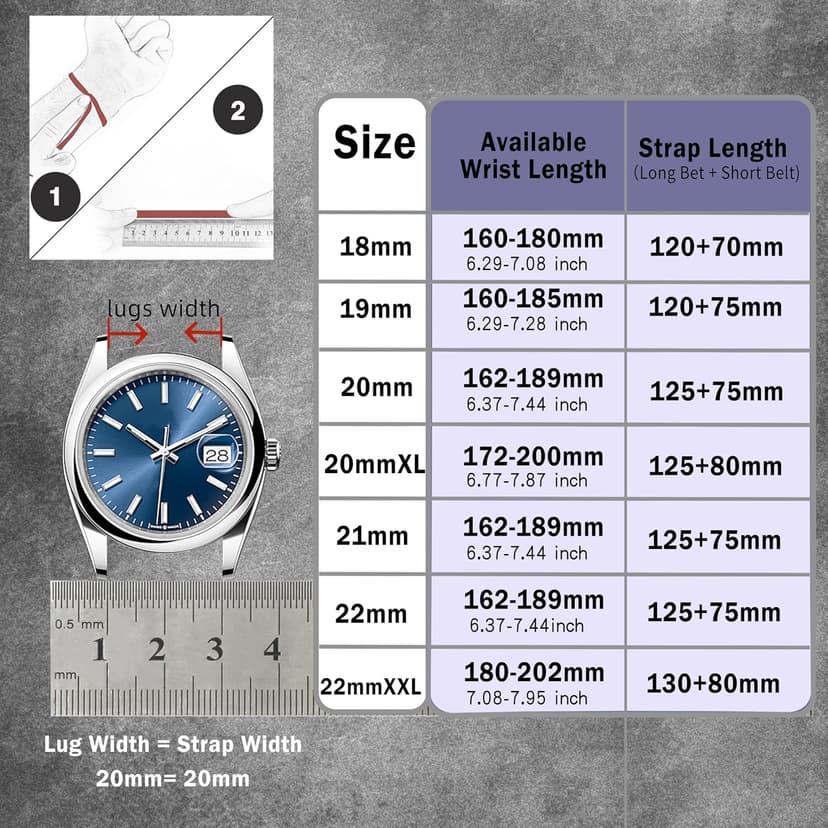 Gomvadr Italian Leather Watch Band Tuscany Natural Vegetable-Tanned Top Grain Genuine Leather Strap,18mm 19mm 20mm 21mm 22mm XL XXL Quick Release Replacement Watch Bands for Men and Women Thick and Soft