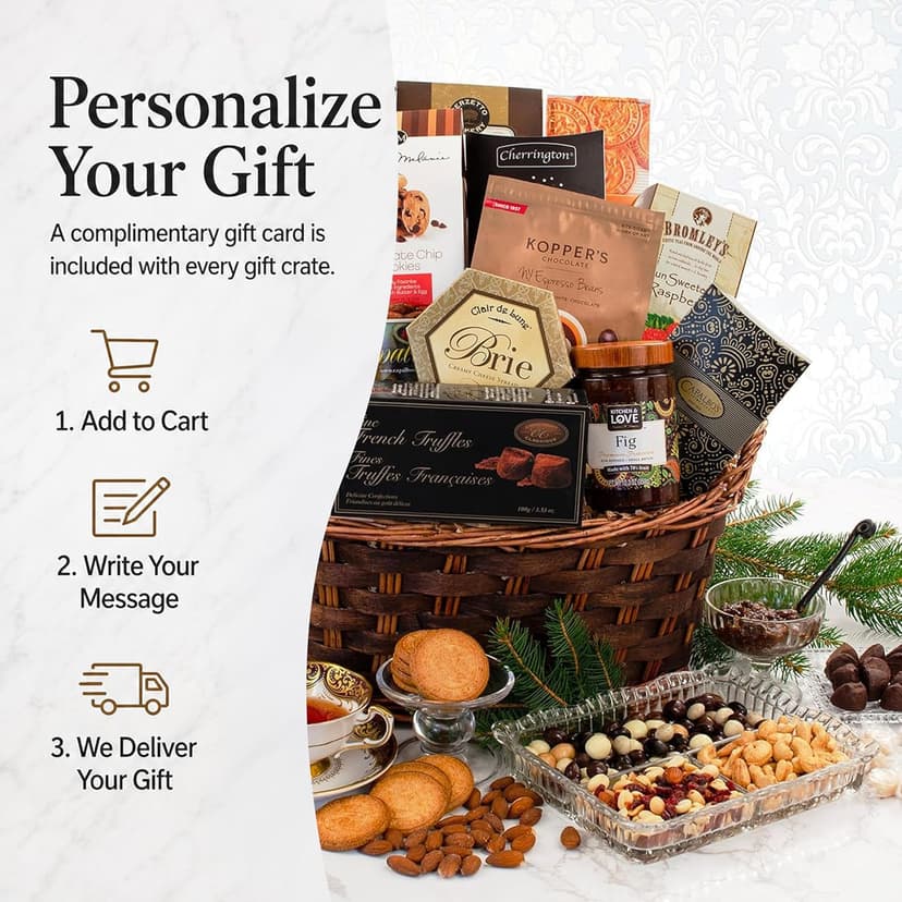 Gourmet Sympathy Basket w/ Italian Cheese, Crackers, Preserves, Chocolates, Cookies, Tea, Nuts & More, Personalized Message Capalbo's Deepest Sympathy Gift Basket in Gift-Ready Packaging B004USOZ2C
