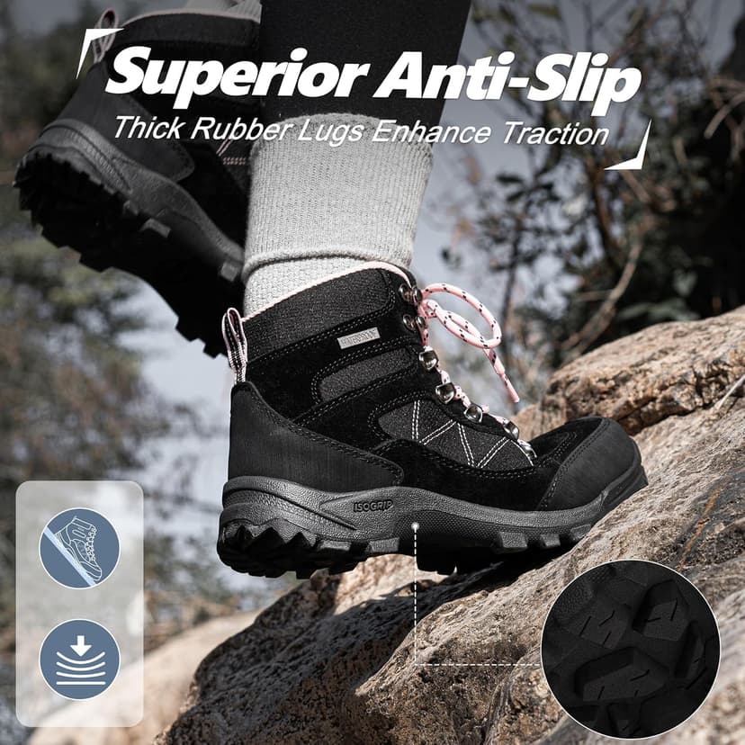 R CORD Hiking Boots Women Waterproof Womens Hiking Boots for Outdoor Trekking Camping Trail Outdoor Hiking Shoes for Women