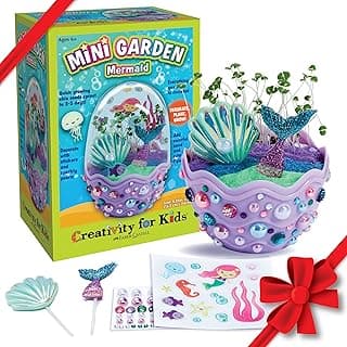 Creativity for Kids Mini Garden: Mermaid Terrarium Kit - Mermaid Gifts for Girls, Crafts and Toys, Holiday Stocking Stuffers for Kids (Ages 6+)