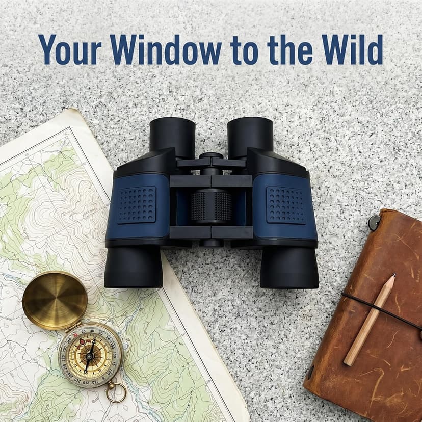 Adult Night Vision Binoculars 60x60 1000M Professional Waterproof High-Power Optical Binoculars, Suitable for Stargazing, Bird Watching, Concerts, Football, Sightseeing, Hunting, and Easy to Carry.