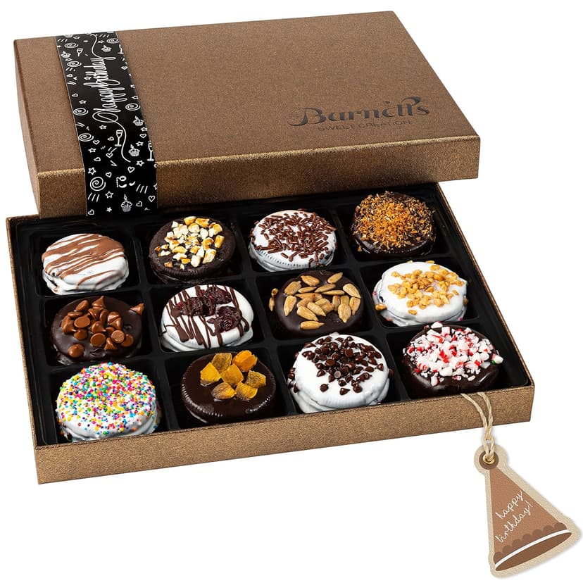 Barnetts Happy Birthday Gifts Chocolate Cookies Basket for Women, Prime for Mom, Wife, Aunt, Grandma, Niece, Daughter, Sister, Best Friend
