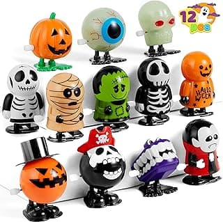 JOYIN 12 PCS Halloween Wind Up Toys for Kids Gifts, Wind Up Toys Bulk for Halloween Party Favors Goodie Bag Fillers, Student School Classroom Favors, Carnival Game Prizes