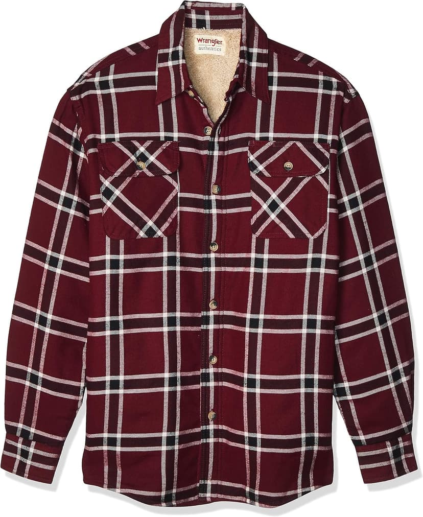 Wrangler Authentics Men's Long Sleeve Sherpa Lined Shirt Jacket