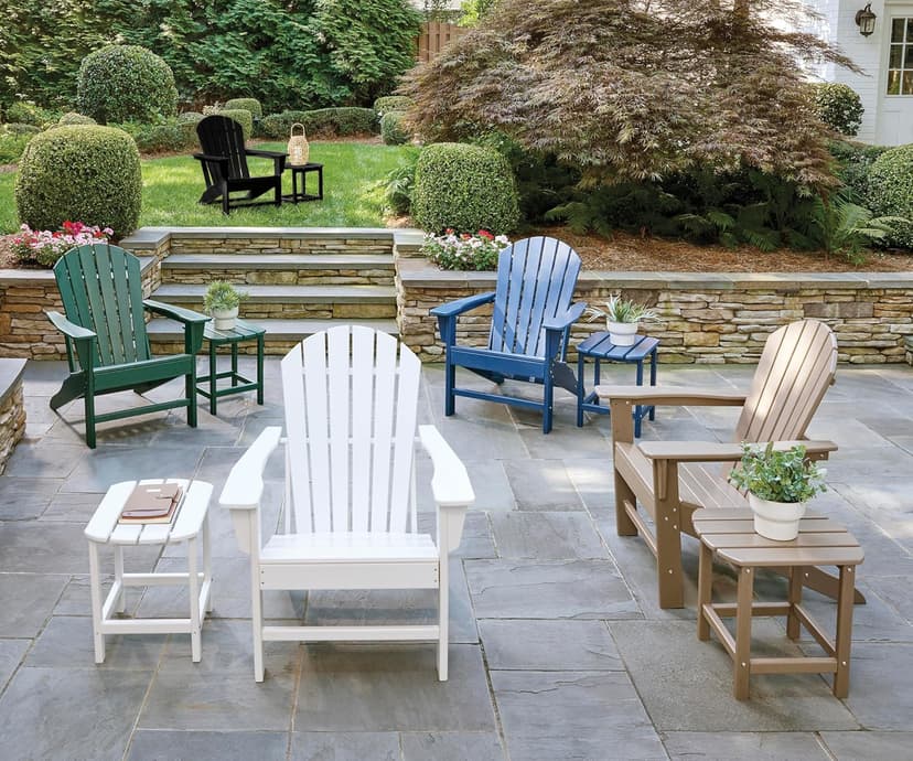 Signature Design by Ashley Sundown Treasure Outdoor Patio HDPE Adirondack Chair, Light Brown