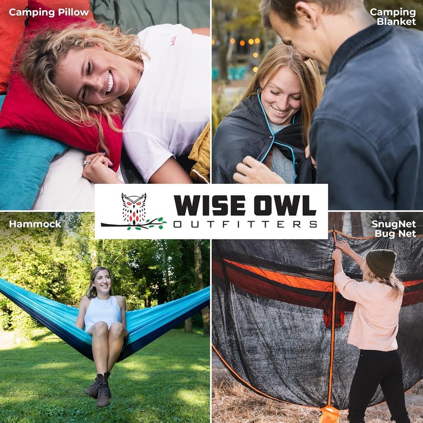 Wise Owl Outfitters Hammock Chair for Adults – Comfortable Portable Folding Rocking Camping Chair with Carry Bag – Great for Lawn, Campsite & Outdoors