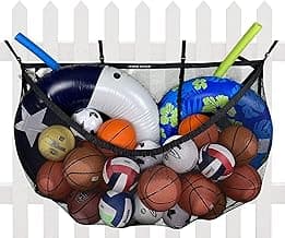 MeshTitan Heavy-Duty Pool Storage Bag - Floats & Toys Organizer with Sturdy Mesh & Anti-Sagging Support (Black)