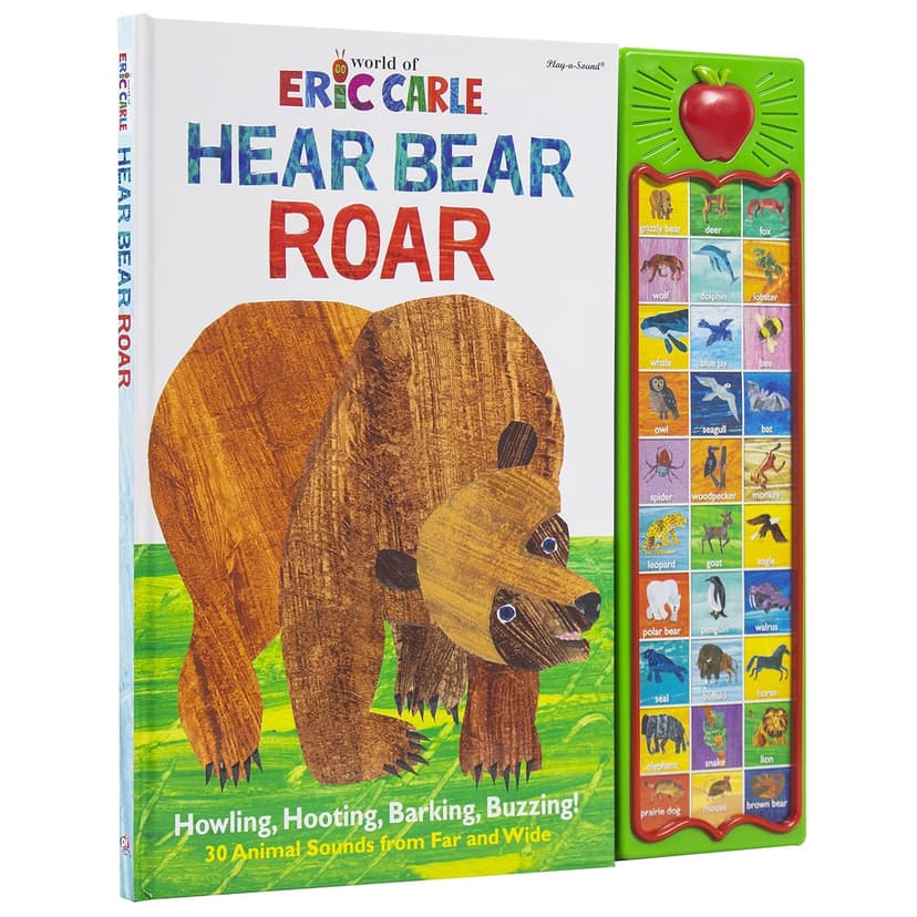World of Eric Carle, Hear Bear Roar 30-Button Animal Sound Book - Great for First Words - PI Kids 1450874770