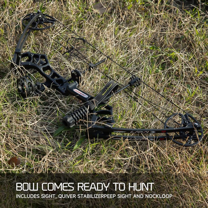 Lanneret Compound Bow and Archery Sets - Right Hand Archery Compound Bows 0-70 lbs Draw Weight Adjustable for Adults and Beginners，25"-31" Draw Length，up to IBO 320 fps，Archery Hunting Bow Set