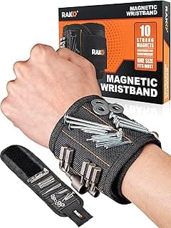 RAK Magnetic Wristband for Holding Screws, Nails, Drill Bits for Men - Premium Nylon with Lightweight Powerful Magnets, Magnetic Wristband for Tools, Gifts for Dad, Husband, Grandpa, Handyman